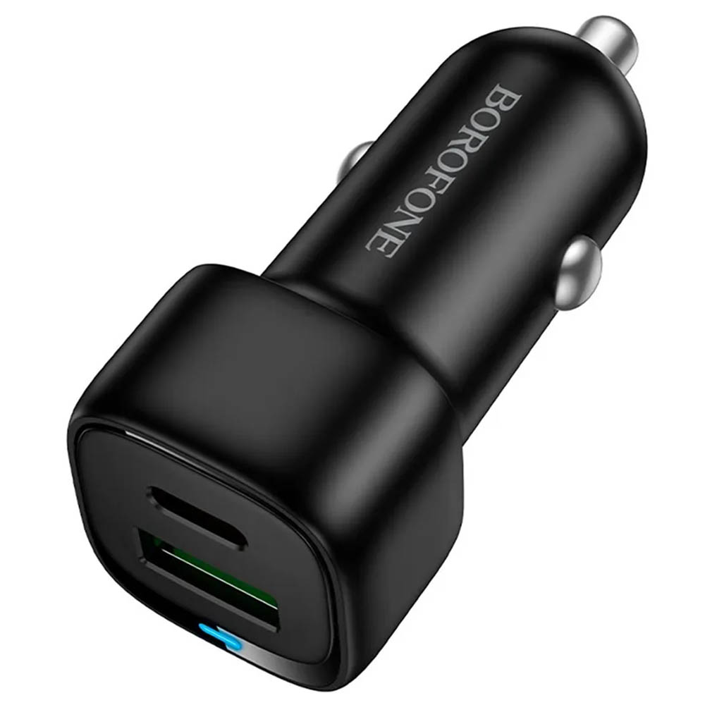 АЗУ (Автомобильное зарядное устройство) BOROFONE BZ34B Cloud, 1 USB 18W, 1 USB Type C 20W, PD20W, QC3.0, цвет черный