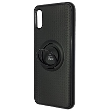 Чехол накладка iFace для XIAOMI Redmi 9A, силикон, кольцо держатель, цвет черный