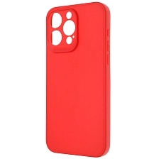 Чехол накладка для APPLE iPhone 15 Pro Max, защита камеры, силикон, цвет красный