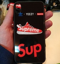 Чехол накладка для APPLE iPhone 7, 8, силикон, пластик, рисунок Кроссовок Supreme.