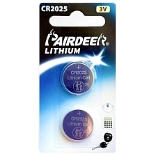 Батарейка PAIRDEER CR2025 BL2 Lithium 3V Батарейка PAIRDEER CR2025 BL2 Lithium 3V