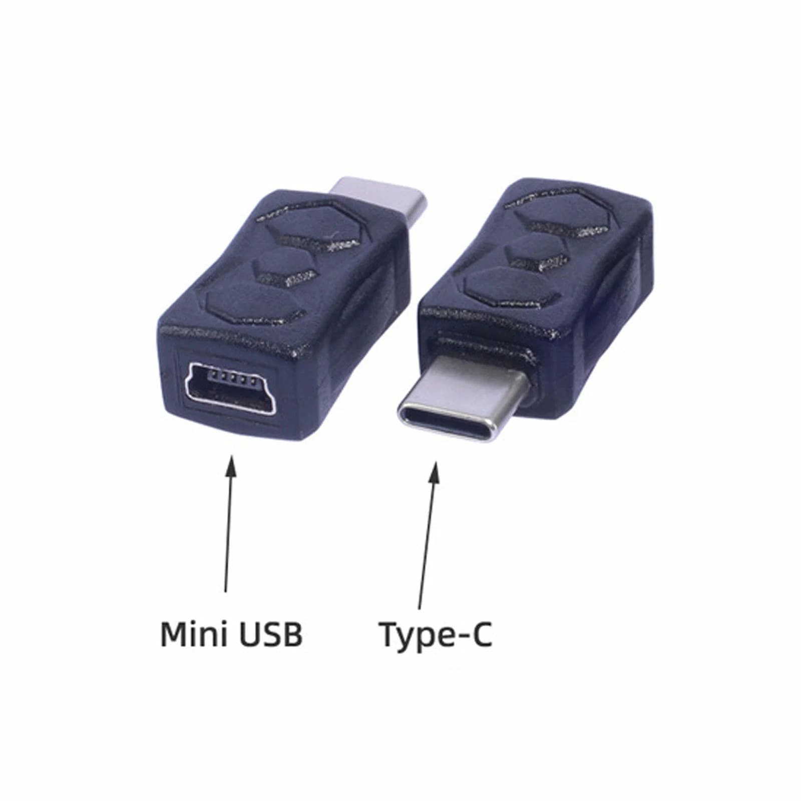 Адаптер, переходник с Mini USB на Type-C, тип 2, цвет черный