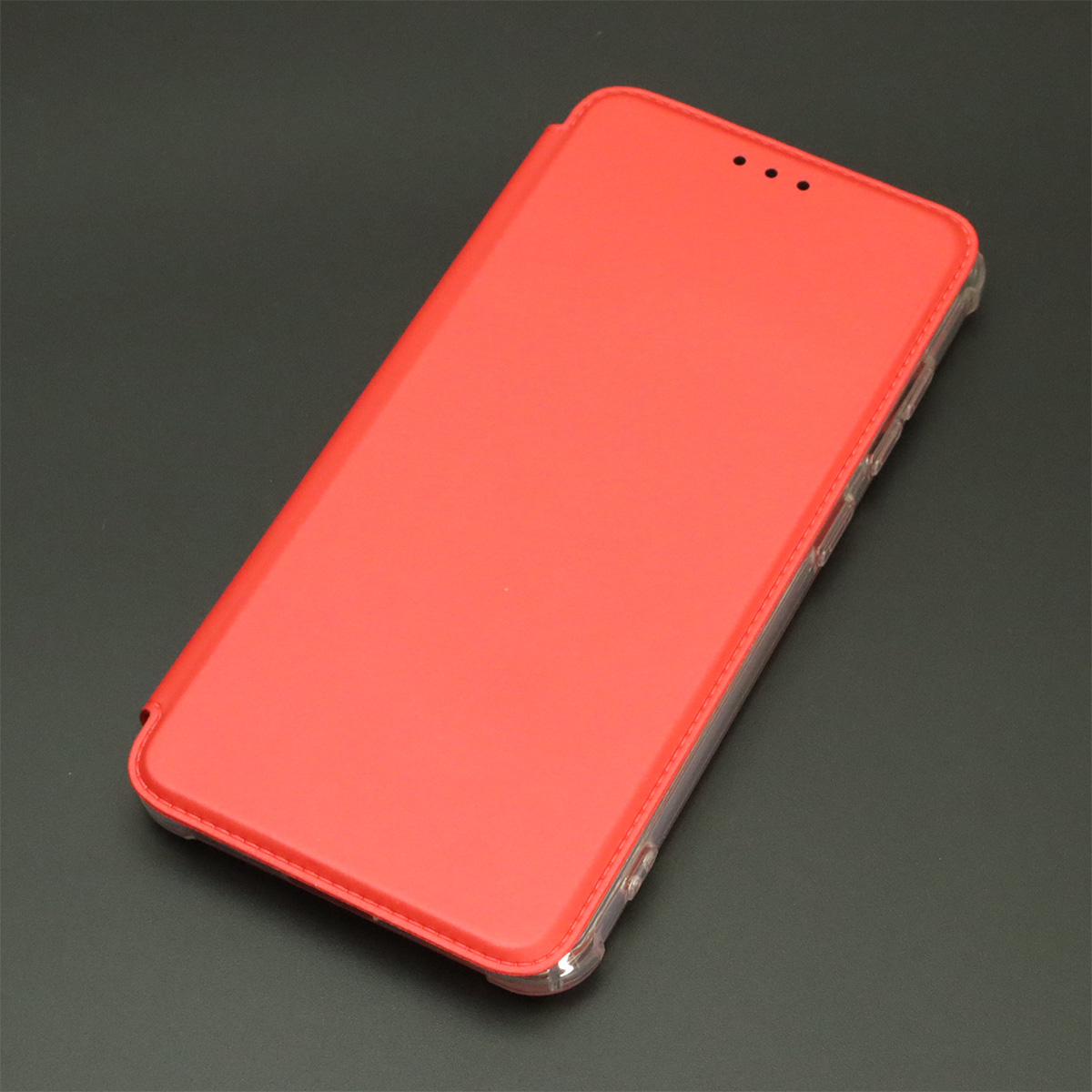 Чехол книжка для SAMSUNG Galaxy S21 FE (SM-G990B), экокожа, визитница, цвет красный