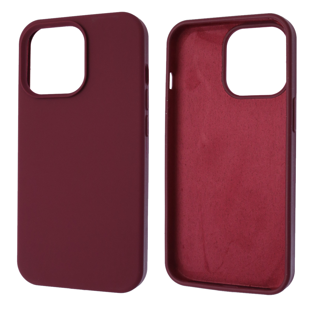 Чехол накладка Silicon Case для APPLE iPhone 13 Pro (6.1), силикон, бархат, цвет бордовый Чехол накладка Silicon Case для APPLE iPhone 13 Pro (6.1), силикон, бархат, цвет бордовый