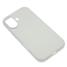 Чехол накладка Silicone Case для Apple iPhone 17, силикон, бархатная подложка, цвет белый