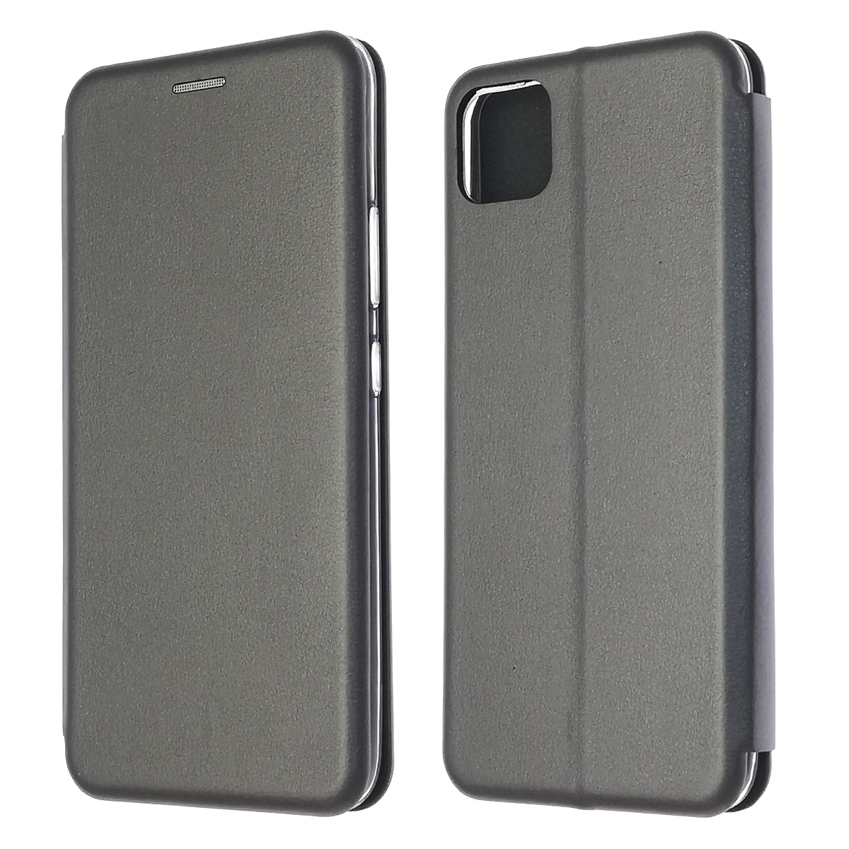 Чехол книжка STYLISH для Realme C11 2020, экокожа, визитница, цвет серебристый Чехол книжка STYLISH для Realme C11 2020, экокожа, визитница, цвет серебристый