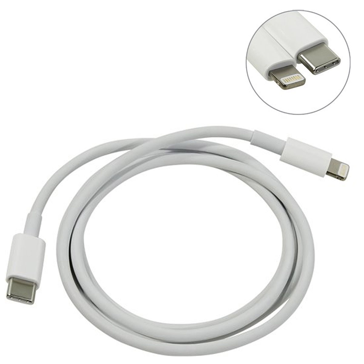 Кабель USB Type C на APPLE Lightning 8 pin, длина 1 метр, цвет белый
