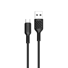 Кабель EARLDOM EC-171C USB Type C, 2.4A, длина 1 метр, цвет черный