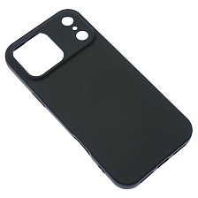 Чехол накладка Silicone Case для APPLE iPhone 17 Pro Max, силикон, бархат, цвет черный