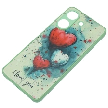 Чехол накладка для XIAOMI Redmi 13C, POCO C65, пластик, силикон, защита камеры, рисунок I love you