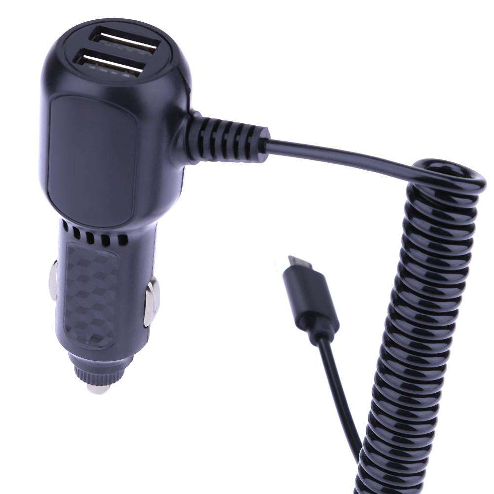 АЗУ (Автомобильное зарядное устройство) SY-10 с витым кабелем Micro USB 12-24-5V-2A, 2 входа USB, цвет черный АЗУ (Автомобильное зарядное устройство) SY-10 с витым кабелем Micro USB 12-24-5V-2A, 2 входа USB, цвет черный