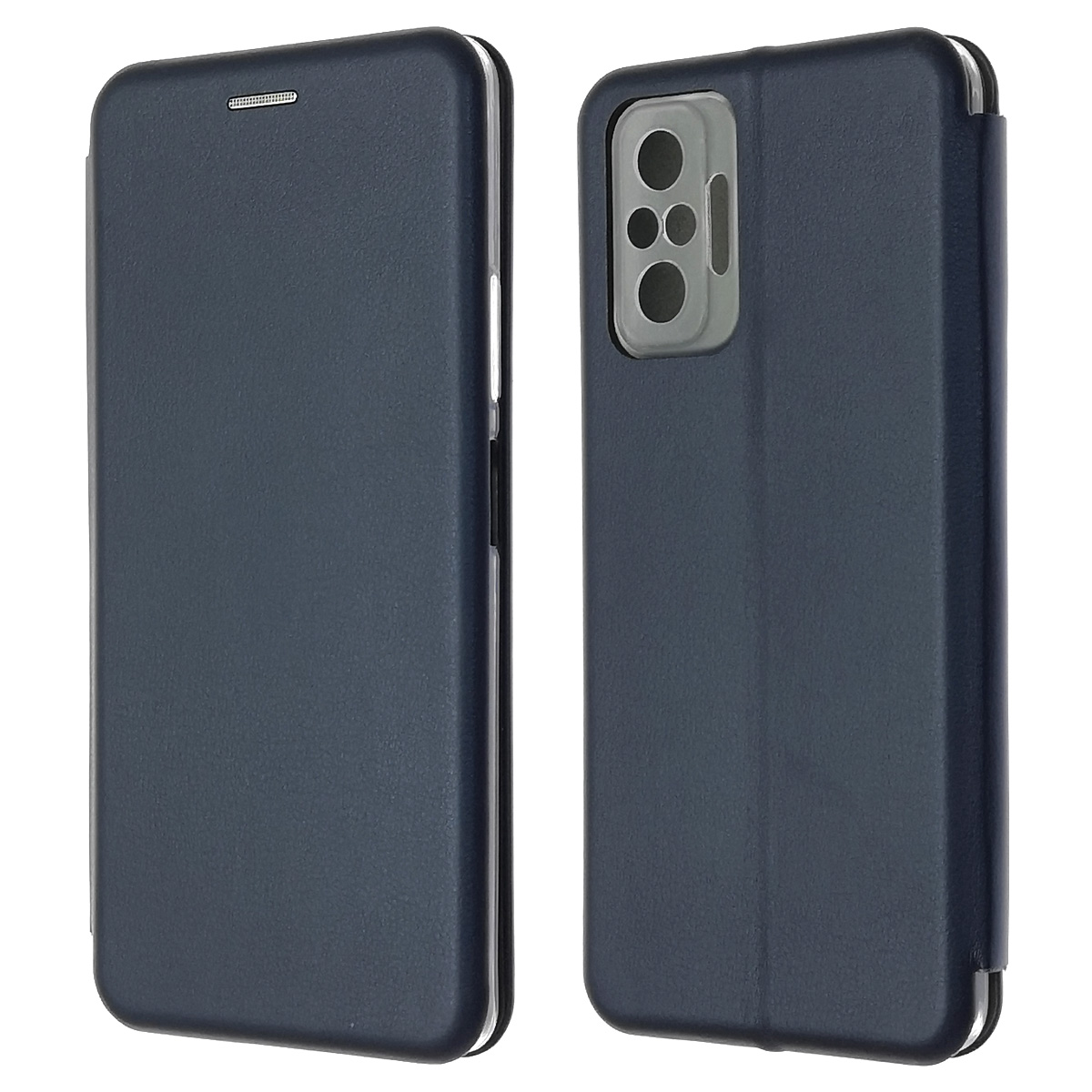 Чехол книжка STYLISH для XIAOMI Redmi Note 10 Pro, экокожа, визитница, цвет темно синий