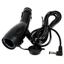 АЗУ (Автомобильное зарядное устройство) LP9 55 12V (5.5*2.5), дополнительный вход под прикуриватель, длина 1.5 метра, цвет черный