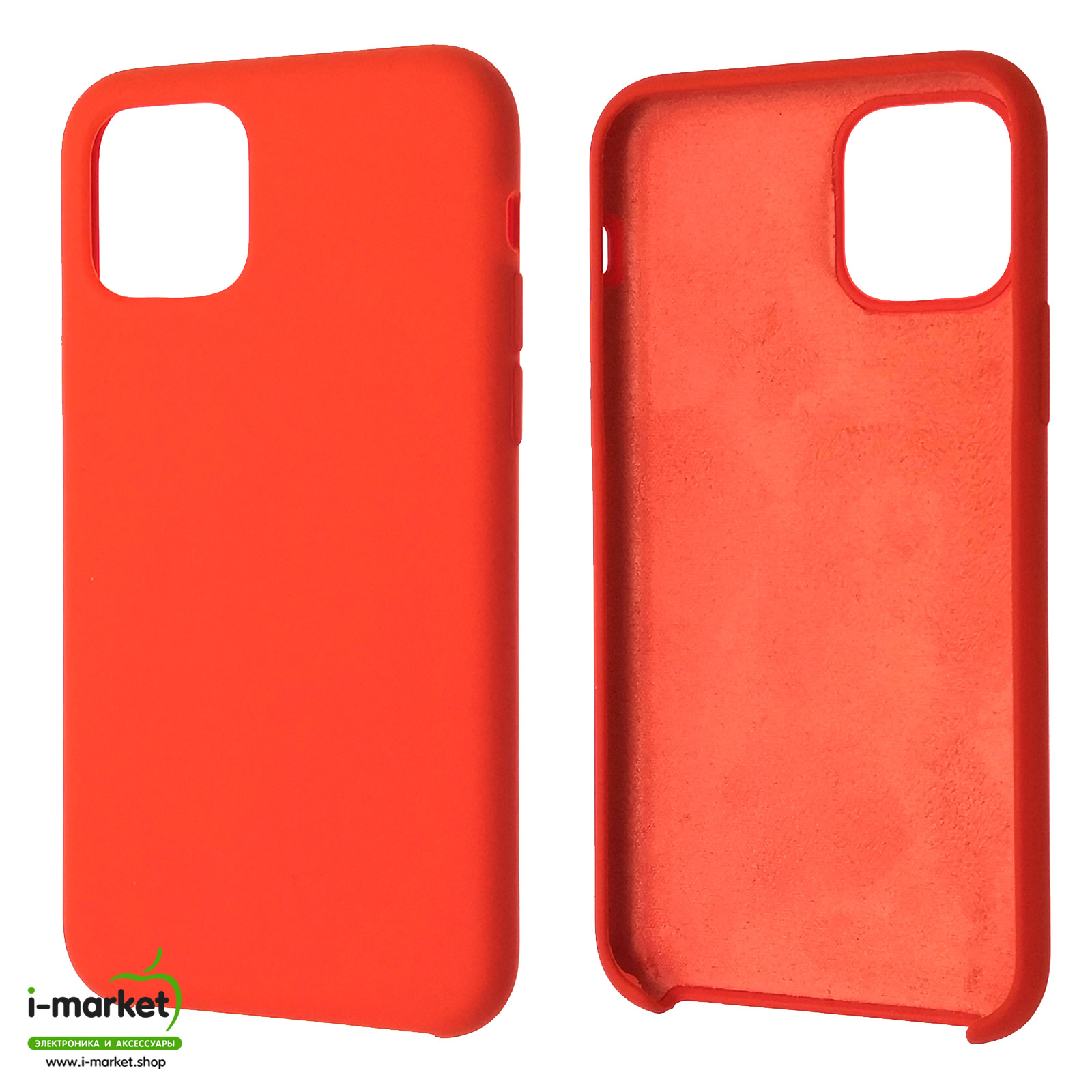 Чехол накладка Silicon Case для APPLE iPhone 11 Pro 2019, силикон, бархат, цвет оранжевый