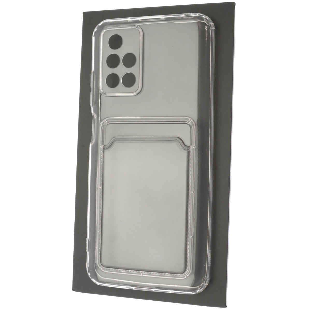 Чехол накладка CARD CASE для XIAOMI Redmi 10 (2021), Redmi 10 (2022), силикон, отдел для карт, цвет прозрачный