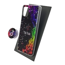 Чехол накладка для SAMSUNG Galaxy A51 (SM-A515), силикон, фактурный глянец, с поп сокетом, рисунок Tik Tok Чехол накладка для SAMSUNG Galaxy A51 (SM-A515), силикон, фактурный глянец, с поп сокетом, рисунок Tik Tok