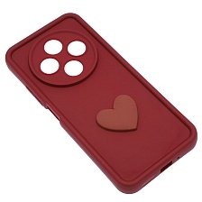 Чехол накладка для XIAOMI REDMI A4, силикон, 3D сердце, защита камеры, бортики, цвет бордовый Чехол накладка для XIAOMI REDMI A4, силикон, 3D сердце, защита камеры, бортики, цвет бордовый