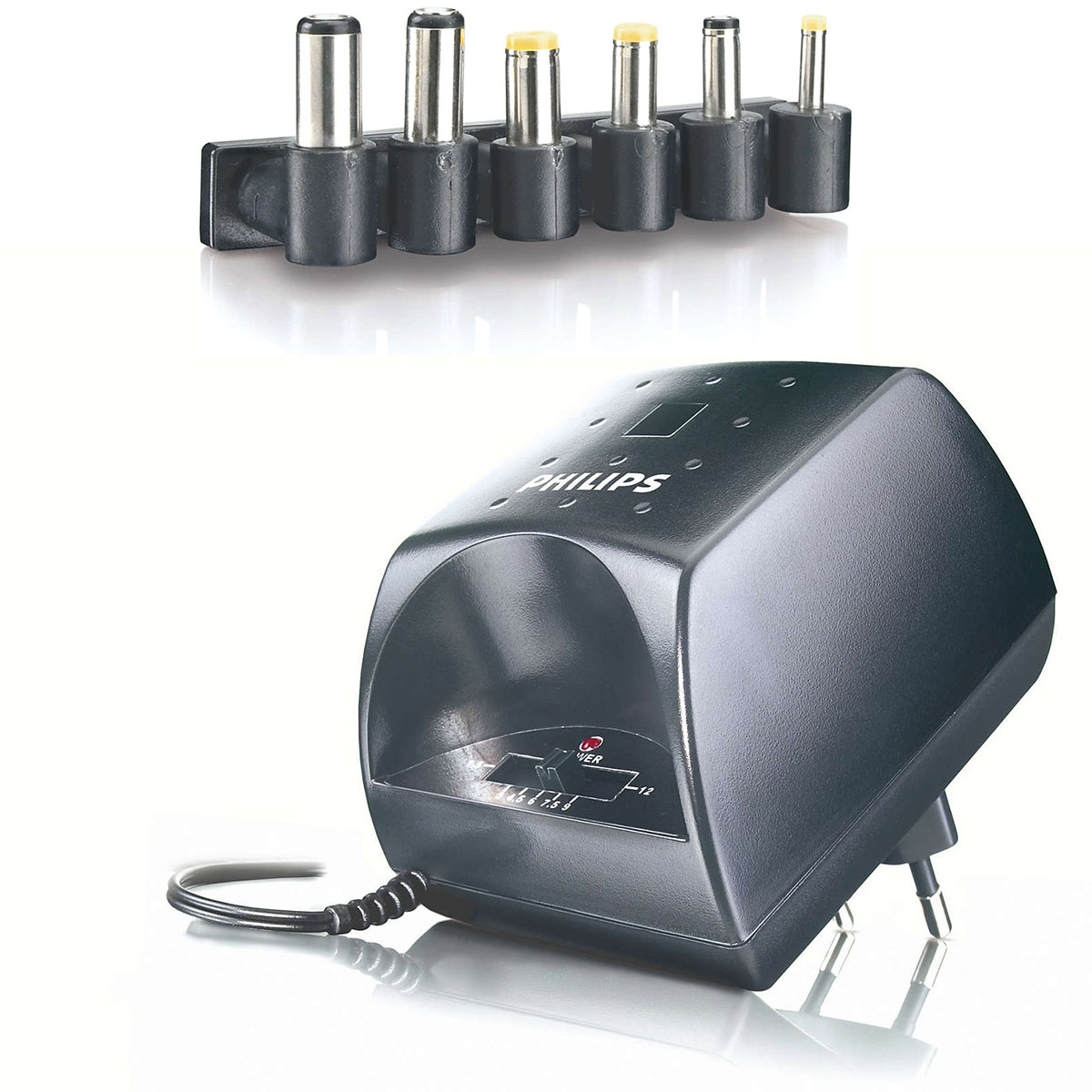 Блок питания Philips SCU3030NB 0.3A 220-240V универсальный с переключателем 3-12V, цвет черный.