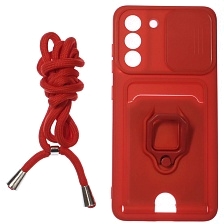 Чехол накладка MULTI FUNCTION 4 в 1 для SAMSUNG Galaxy S21 FE, цвет красный Чехол накладка MULTI FUNCTION 4 в 1 для SAMSUNG Galaxy S21 FE, цвет красный
