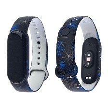 Сменный ремешок для фитнес браслета, смарт часов XIAOMI Mi Band 5, рисунок черно синяя геометрия. Сменный ремешок для фитнес браслета, смарт часов XIAOMI Mi Band 5, рисунок черно синяя геометрия.
