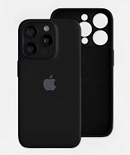 Чехол-накладка Silicone Case для Apple iPhone 17 Pro, L-ogo, защита камеры, бархатная подложка, цвет черный