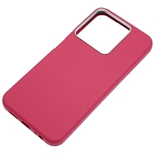 Чехол накладка VICTORIA для XIAOMI Redmi 15C, POCO C85, силикон, пластик, текстура кожи, бархат, цвет фуксия