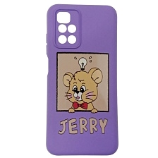 Чехол накладка для XIAOMI Redmi 10 (2021), Redmi 10 (2022), защита камеры, силикон, бархат, рисунок JERRY