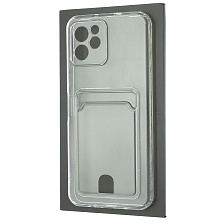 Чехол накладка CARD CASE для HUAWEI Nova Y61, силикон, отдел для карт, цвет прозрачный Чехол накладка CARD CASE для HUAWEI Nova Y61, силикон, отдел для карт, цвет прозрачный