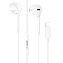 Гарнитура (наушники с микрофоном) проводная, BOROFONE BM56 Original series, разъем Lightning 8 pin, цвет белый Гарнитура (наушники с микрофоном) проводная, BOROFONE BM56 Original series, разъем Lightning 8 pin, цвет белый