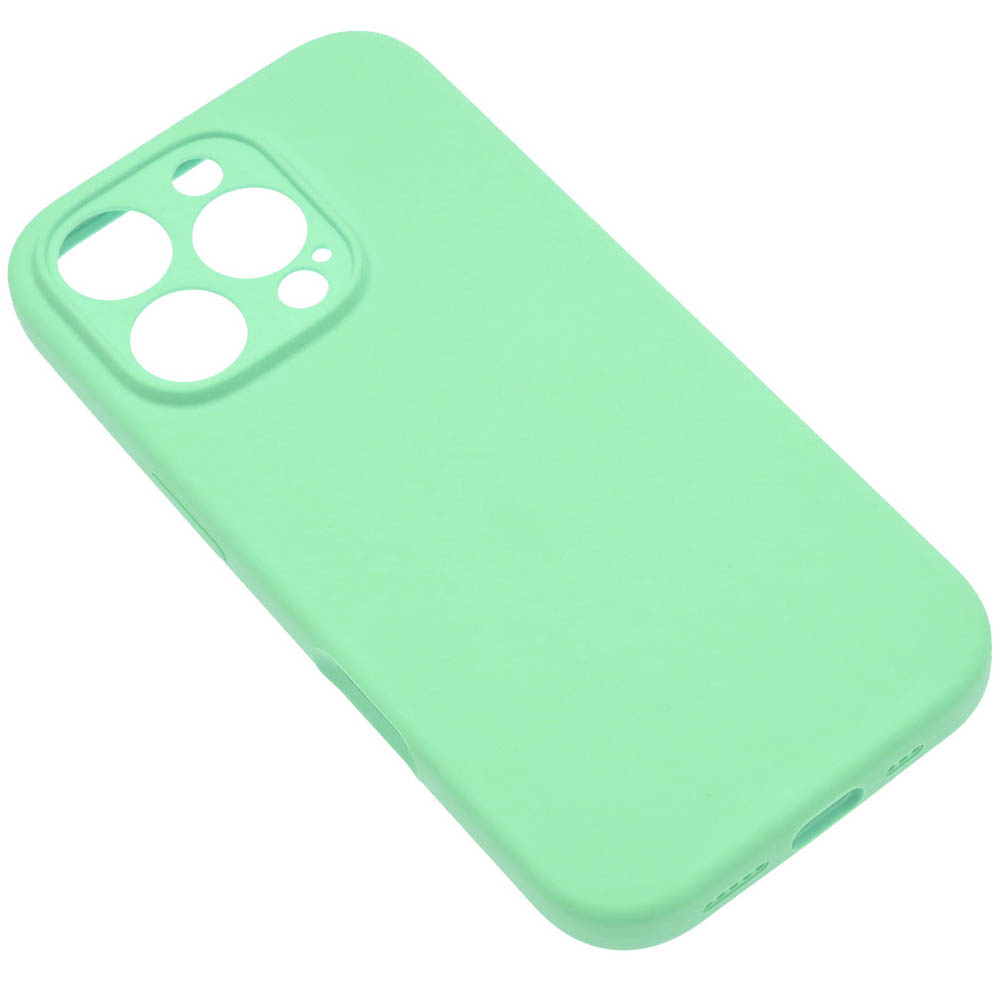 Чехол накладка Silicone Case для APPLE iPhone 16 Pro, силикон, защита камеры, бархат, цвет мятный