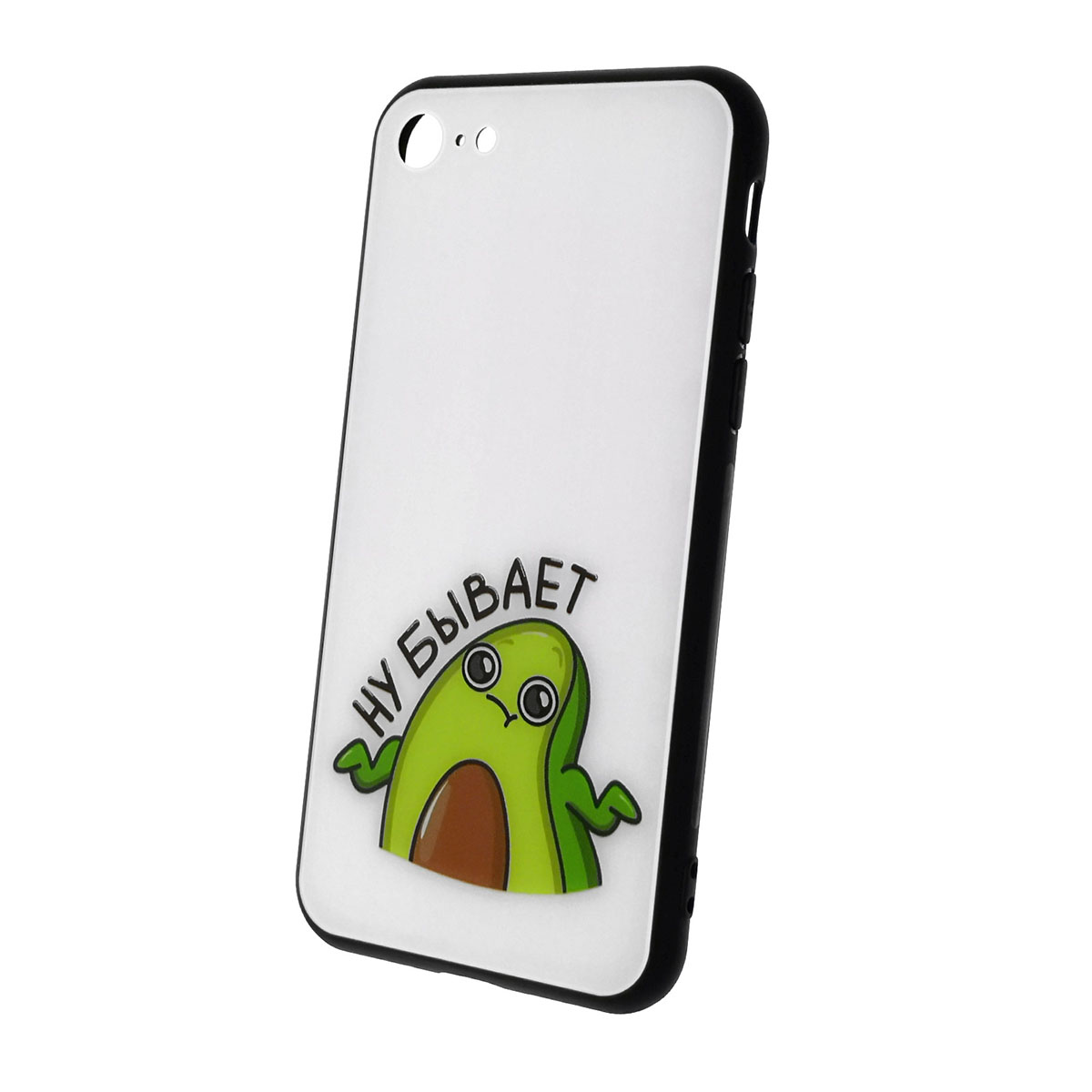 Чехол накладка для APPLE iPhone 7, iPhone 8, силикон, стекло, рисунок AVOCADO Ну бывает.