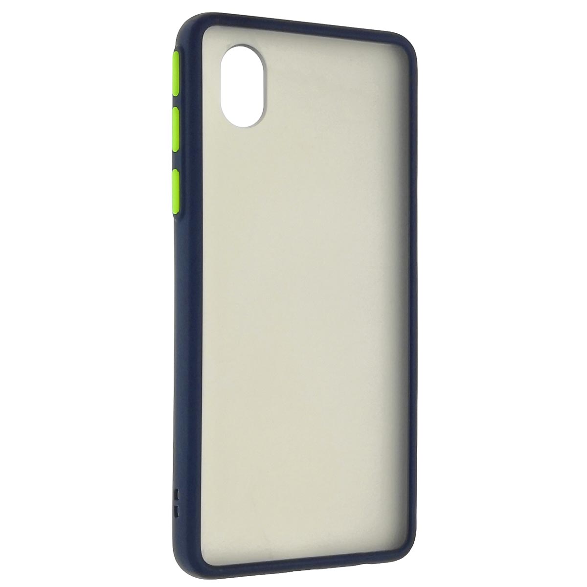 Чехол накладка SKIN SHELL для SAMSUNG Galaxy A01 Core (SM-A013), силикон, пластик, цвет окантовки темно синий | РЕТРО 7