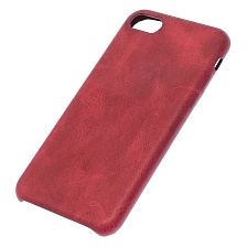 Чехол накладка для APPLE iPhone 7, пластик, экокожа, цвет красный.
