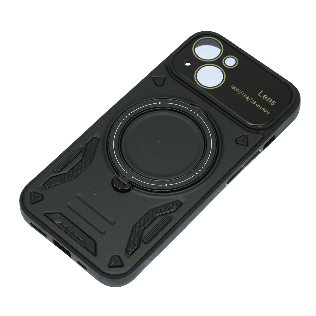 Чехол накладка Security Case с поддержкой MagSafe для APPLE iPhone 15, силикон, защита камеры, подставка, цвет черный Чехол накладка Security Case с поддержкой MagSafe для APPLE iPhone 15, силикон, защита камеры, подставка, цвет черный