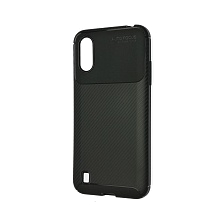 Чехол накладка AUTO FOCUS UE для SAMSUNG Galaxy A01 (SM-A015F), силикон, матовый, цвет черный | РЕТРО 4