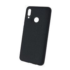 Чехол накладка для HUAWEI P Smart 2019 (POT-LX1), Honor 10 Lite (HRY-LX1), силикон, под кожу, цвет черный.