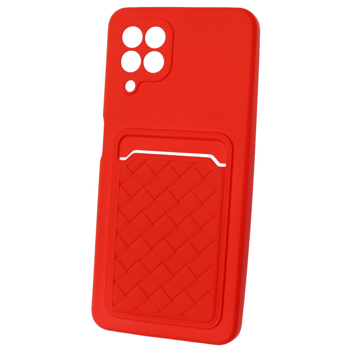 Чехол накладка CARD CASE для SAMSUNG Galaxy A22 4G (SM-A225F), M22 (SM-M225F), M32 (SM-M325F), силикон, отдел для карт, цвет красный Чехол накладка CARD CASE для SAMSUNG Galaxy A22 4G (SM-A225F), M22 (SM-M225F), M32 (SM-M325F), силикон, отдел для карт, цвет красный