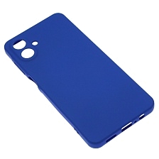 Чехол накладка Silicon Cover для SAMSUNG Galaxy A07, защита камеры, силикон, бархат, цвет королевски синий