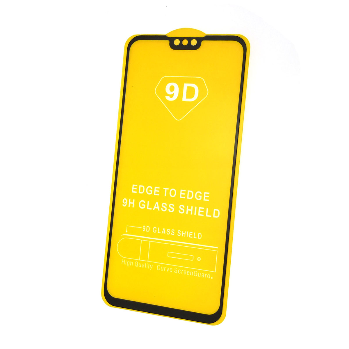 Защитное стекло 9D для HUAWEI Y9 2019 (JKM-LX1), цвет окантовки черный.