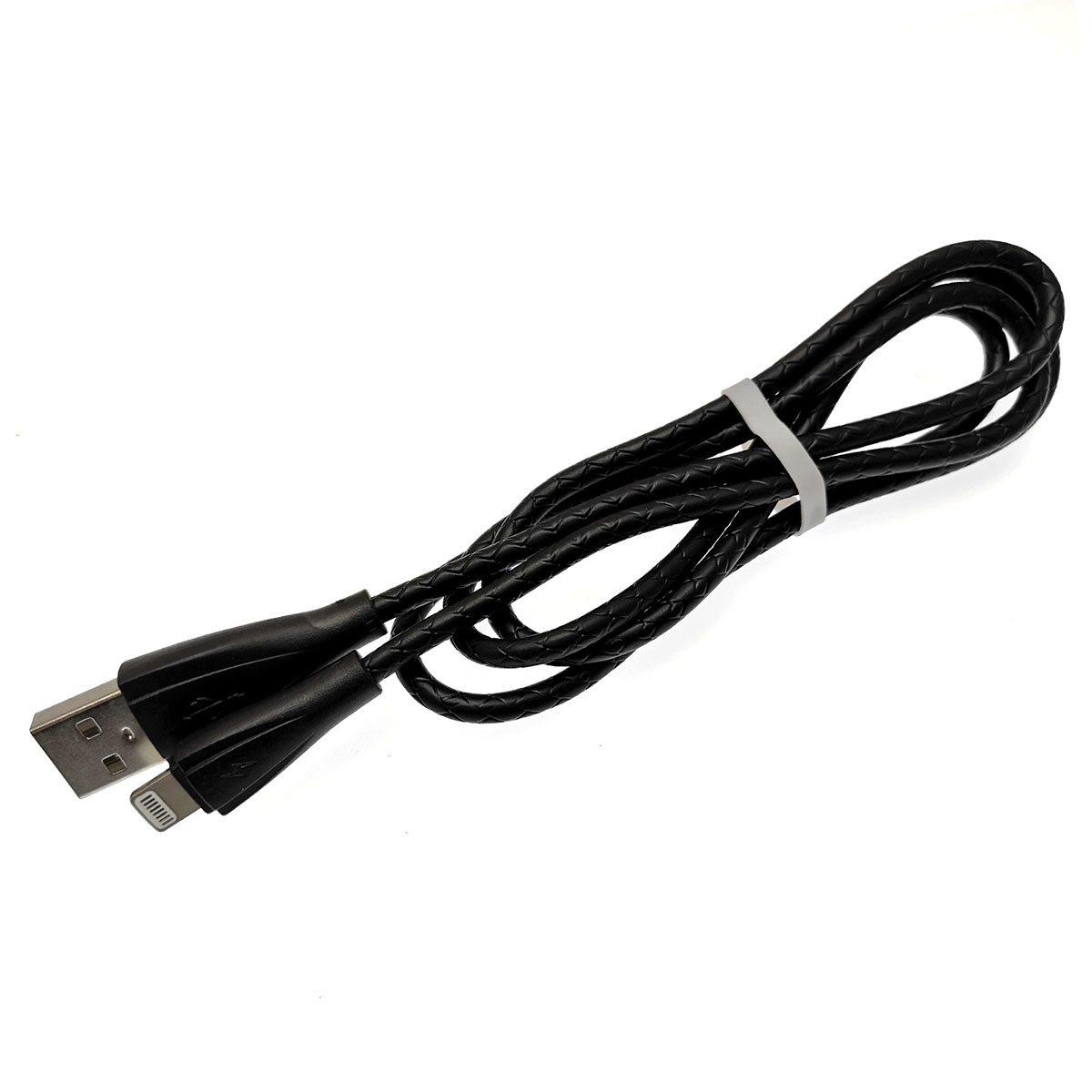 USB Дата кабель APPLE Lightning 8-pin, силиконовый, текстурированная оплетка, длина 1 метр, цвет черный. USB Дата кабель APPLE Lightning 8-pin, силиконовый, текстурированная оплетка, длина 1 метр, цвет черный.