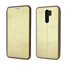 Чехол книжка STYLISH для XIAOMI Redmi 9, экокожа, визитница, цвет золотистый