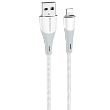 Кабель BOROFONE BX60 Superior Lightning 8 pin, 2.4A, длина 1 метр, нейлон, цвет белый Кабель BOROFONE BX60 Superior Lightning 8 pin, 2.4A, длина 1 метр, нейлон, цвет белый