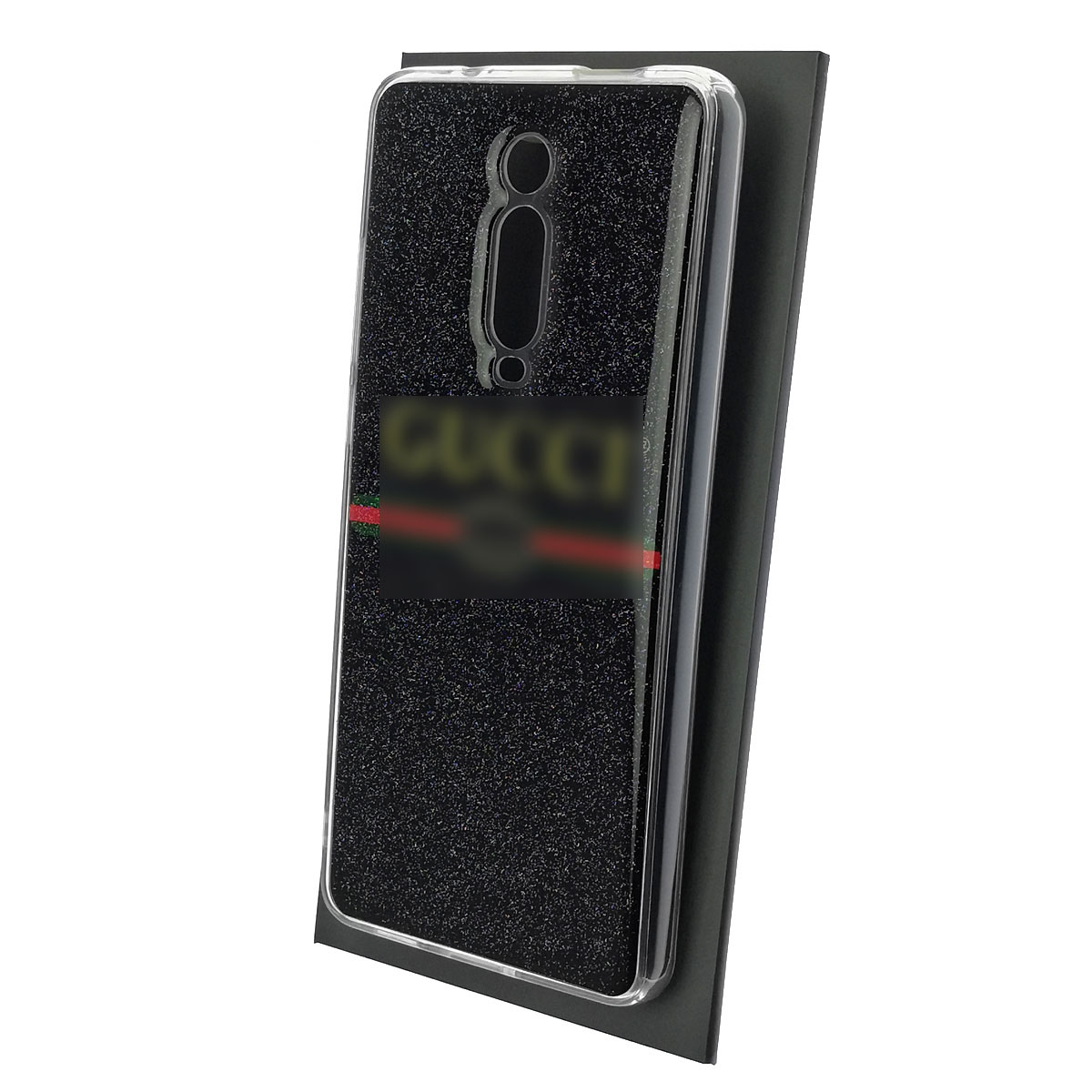 Чехол накладка для XIAOMI Mi 9T, Mi 9T Pro, Redmi K20, Redmi K20 Pro, силикон, глянцевый, блестки, рисунок Гуччи