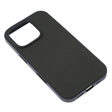 Чехол накладка Silicone Case для APPLE iPhone 16 Pro, силикон, бархат, цвет черный
