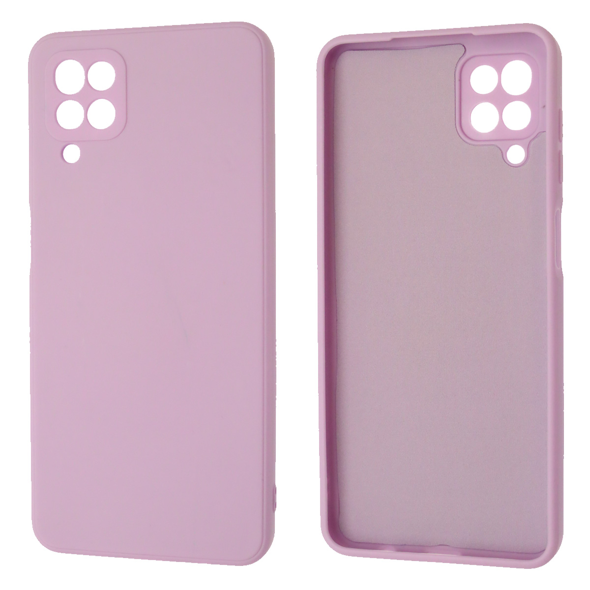 Чехол накладка для SAMSUNG Galaxy A12 4G (SM-A125), M12 (SM-A125F), силикон, бархат, цвет сиреневый
