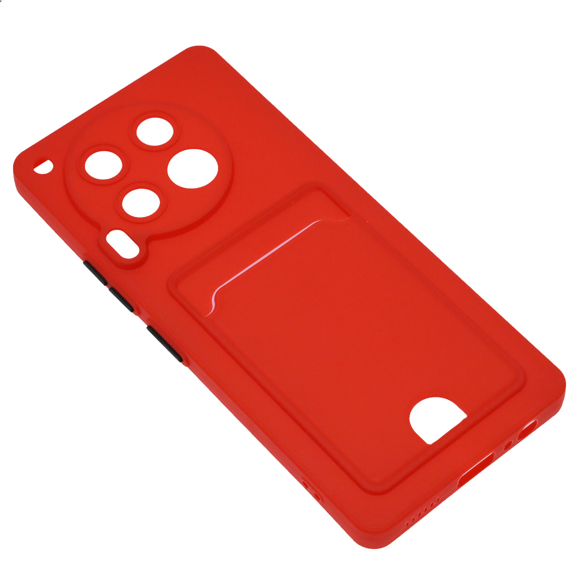 Чехол накладка BUTTON для TECNO Camon 30 4G, защита камеры, силикон, отдел для карт, цвет красный