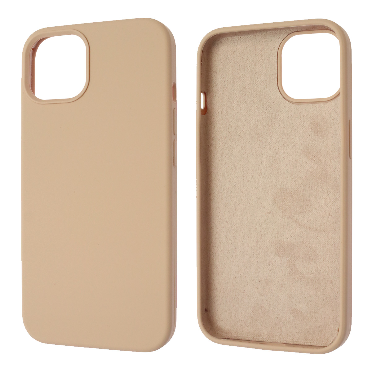 Чехол накладка Silicon Case для APPLE iPhone 13 (6.1), силикон, бархат, цвет розовый песок