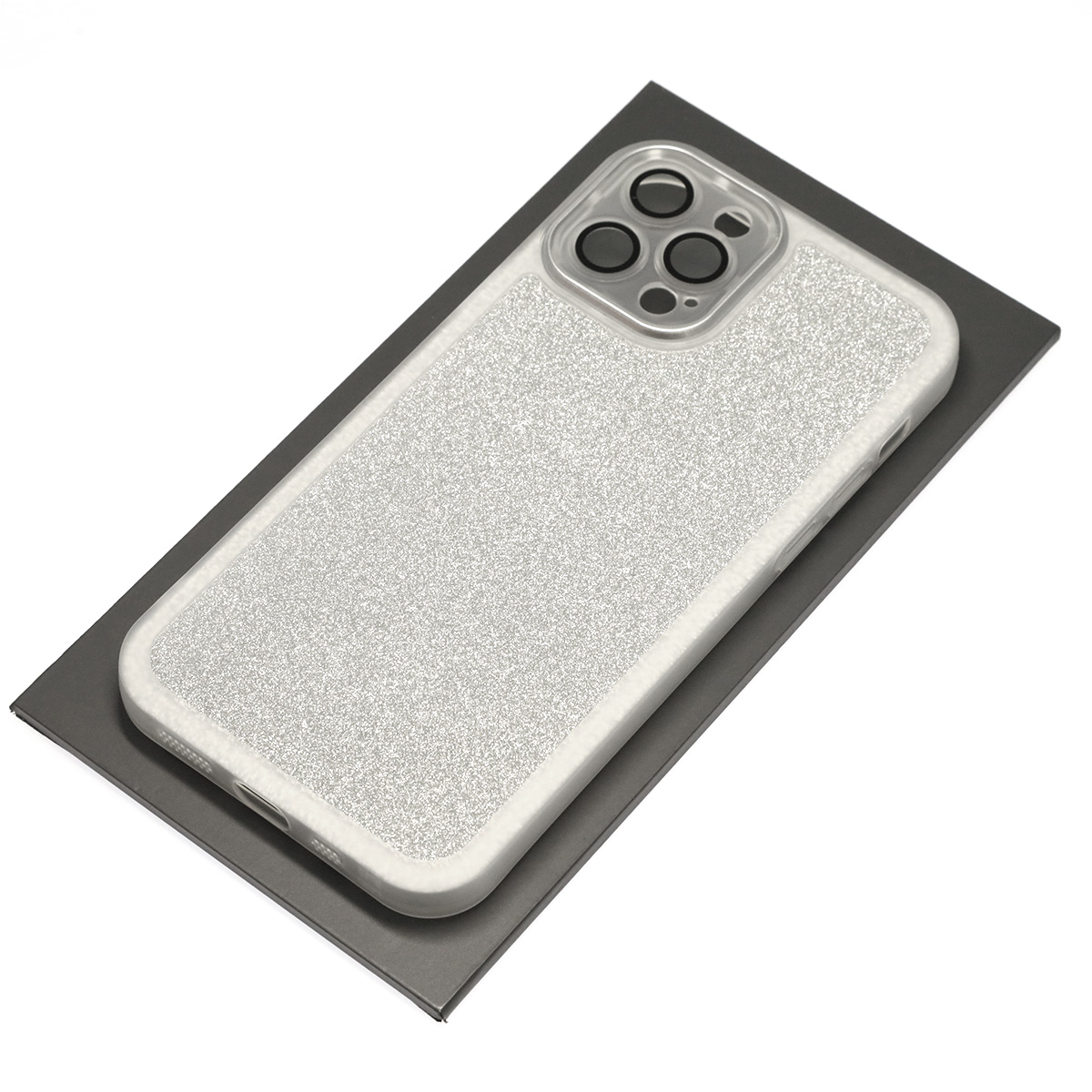 Чехол накладка Shine для APPLE iPhone 12 Pro, силикон, блестки, защита камеры, цвет серебристый Чехол накладка Shine для APPLE iPhone 12 Pro, силикон, блестки, защита камеры, цвет серебристый