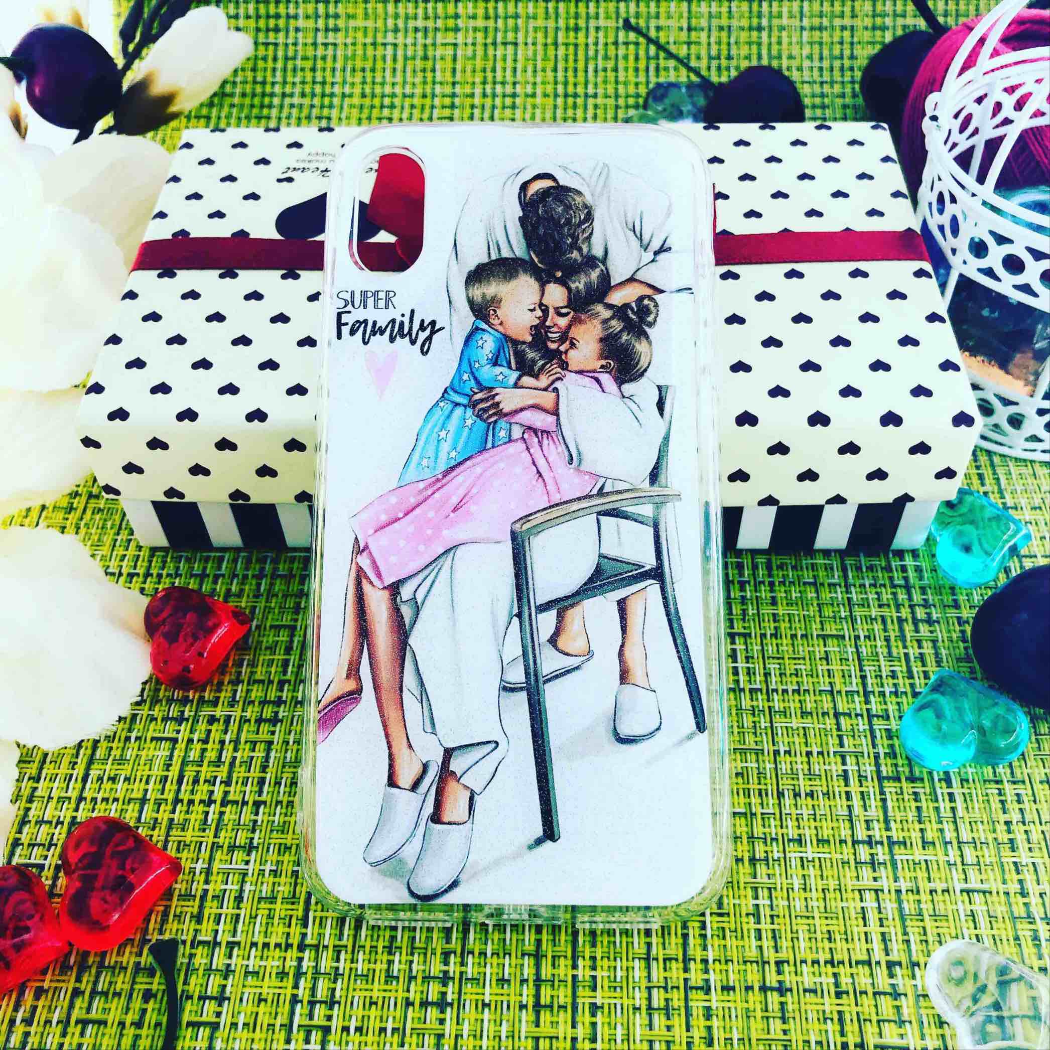 Чехол накладка для APPLE iPhone X, XS, силикон, рисунок SUPER FAMILY.