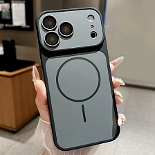 Чехол накладка KaiYingF для APPLE iPhone 17 Pro MAX, Magsafe, защита камер, пластик, силикон, графитовый